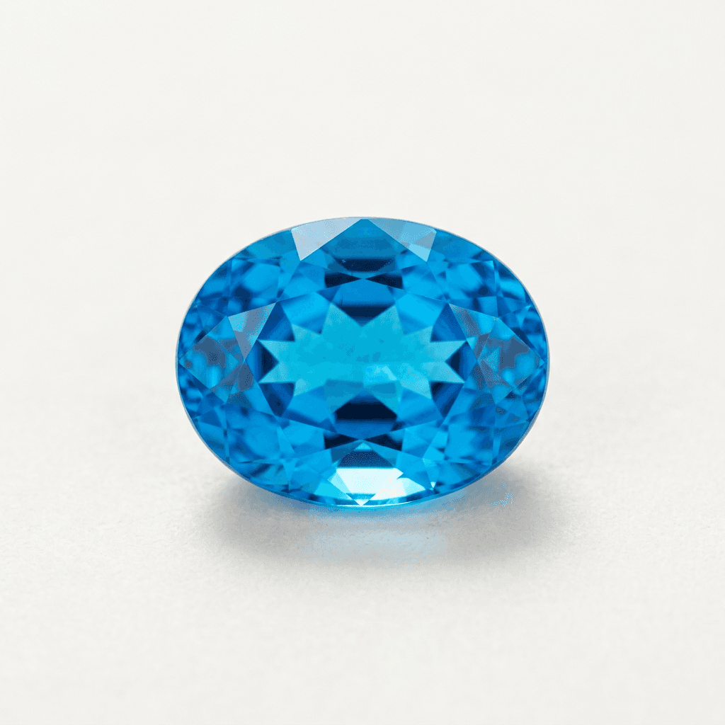 Illustrative oval neon blue tourmaline