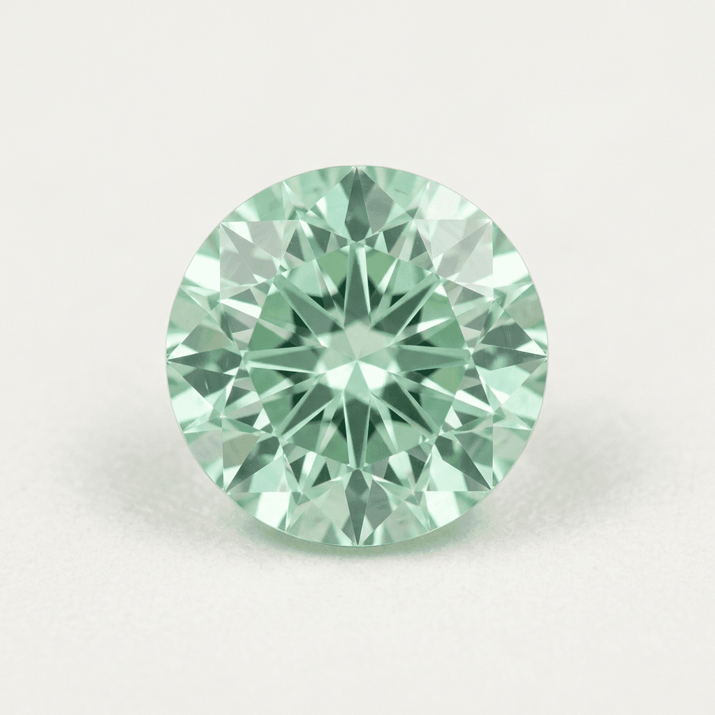 Illustrative round light mint green tourmaline